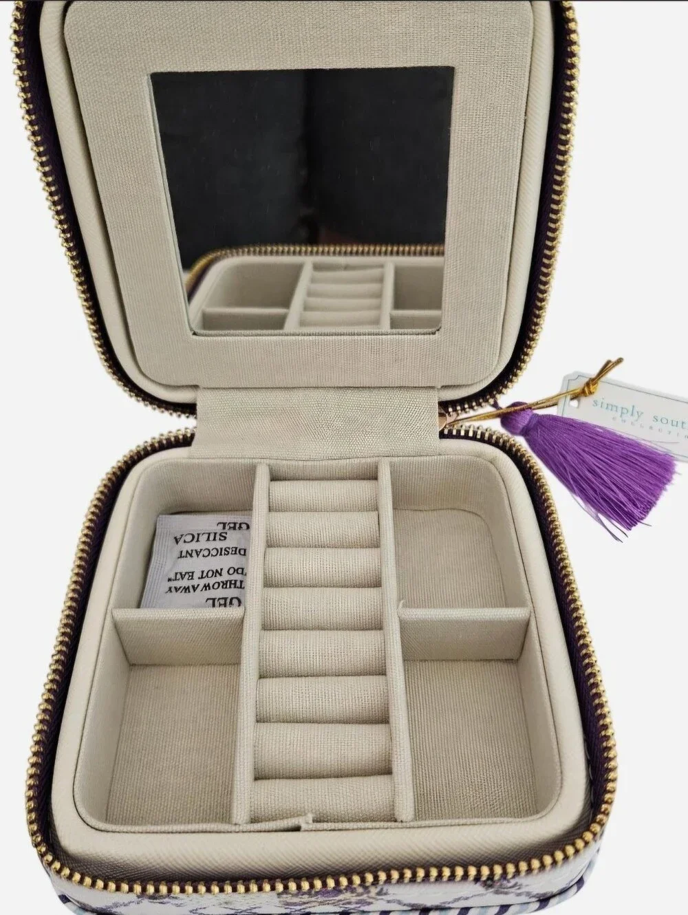 Simply Southern Quilted Pattern Jewelry Box purple & multicolor NEW
